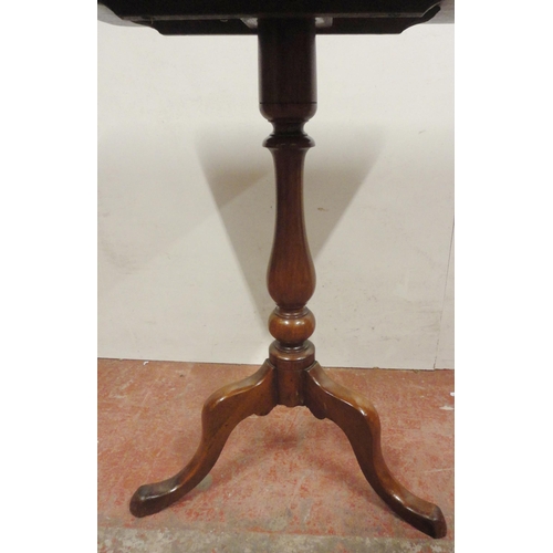 458 - George III mahogany occasional table, the rectangular tilt top on baluster turned column and tripod ... 