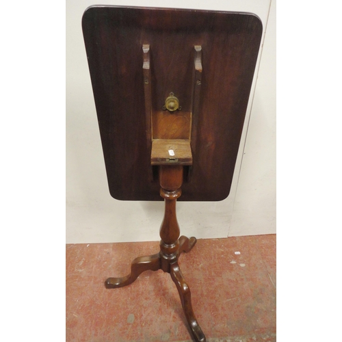 458 - George III mahogany occasional table, the rectangular tilt top on baluster turned column and tripod ... 