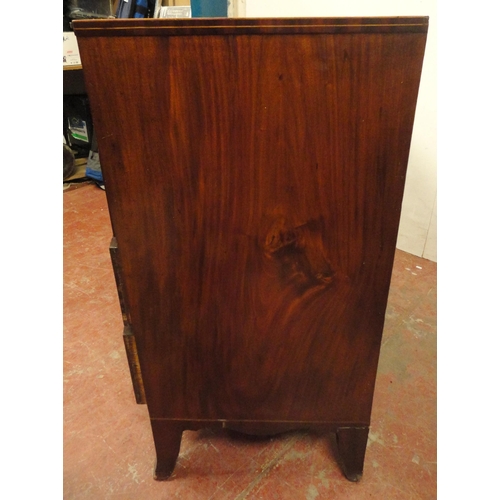 459 - Georgian mahogany bowfront chest of two short and three long graduated drawers, with box stringing, ... 