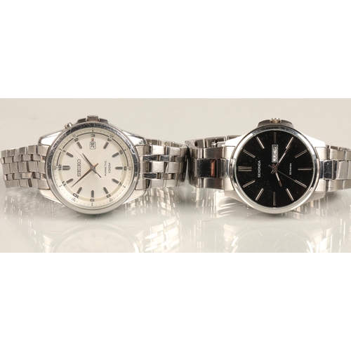 78 - Two gents wristwatches, Seiko kinetic 100m and Sekonda 50m