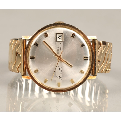 83 - Gold Acurist wristwatch with rolled gold bracelet