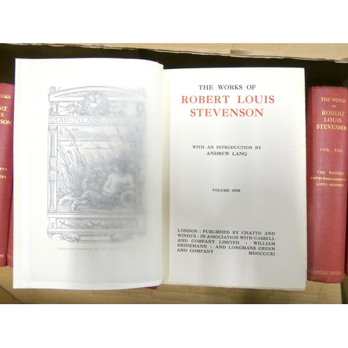 107 - STEVENSON ROBERT LOUIS.  The Swanston Edition of the Works. Intro. by Andrew Lang. 25 vols. Ltd. ed.... 