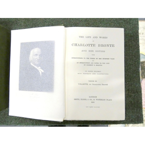 109 - BRONTE CHARLOTTE & FAMILY.  Haworth Edition of The Life & Works. 5 vols. only (of 7). Fronti... 