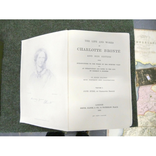 109 - BRONTE CHARLOTTE & FAMILY.  Haworth Edition of The Life & Works. 5 vols. only (of 7). Fronti... 