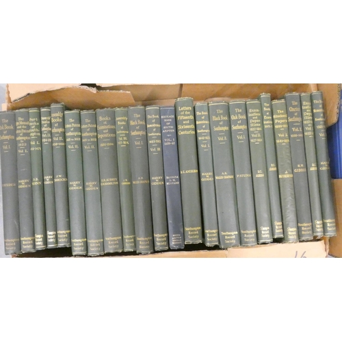 16 - SOUTHAMPTON RECORD SOCIETY.  Publications. 56 various vols. incl. some duplicates. Mainly ... 