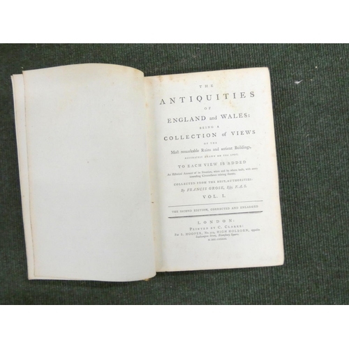 29 - GROSE FRANCIS.  The Antiquities of England & Wales. 7 vols. (of 8, lacking vol. 4). Ap... 