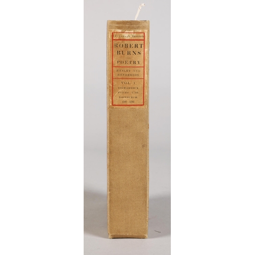 236 - Robert Burns poetry Centenary edition, Henley & Henderson, volume I library edition 76/600, 1896