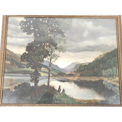 294 - W. S. Stimpson.View of Thirlmere.Oil on board.Signed and dated 1933.40cm x 51cm.... 