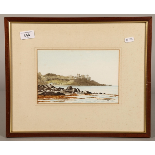 448 - Frank Colclough, 'Culzean from Croy', watercolour, 14.5cm x 22cm (32.5cm x 39.5cm)