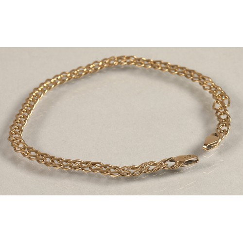 70 - 9ct gold Italian twist bracelet marked 'JJ',3 grams