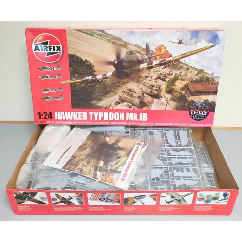 95 - Airfix. Boxed 1:24 scale Hawker Typhoon Mk IB D-Day Anniversary 1944-2014 model. Kit no. A19002... 