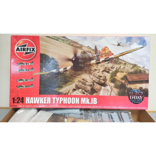 95 - Airfix. Boxed 1:24 scale Hawker Typhoon Mk IB D-Day Anniversary 1944-2014 model. Kit no. A19002... 