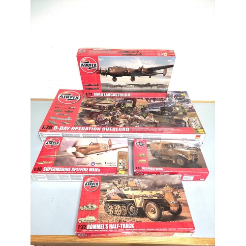 97 - Airfix. Model construction kits relating to WW2 vehicles to include D-Day Operation Overlord kit A50... 