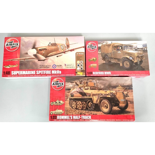 97 - Airfix. Model construction kits relating to WW2 vehicles to include D-Day Operation Overlord kit A50... 