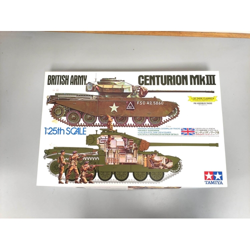 107 - Tamiya. 1:25 scale British Army Centurion MKIII Tank construction kit. 30614-7000