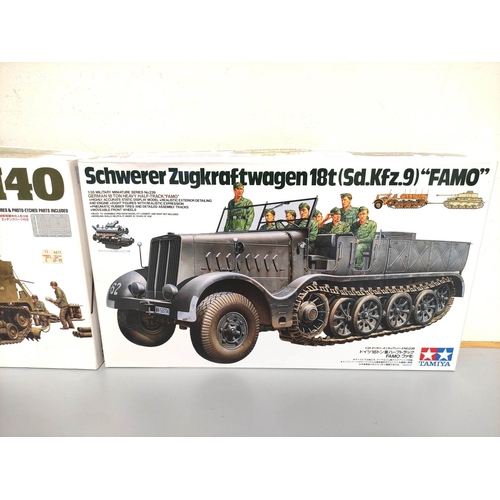 110 - Tamiya. Group of 1:35 scale models to include a U.S Self-Propelled M40 No 351, Panzerjager Jagdtiger... 