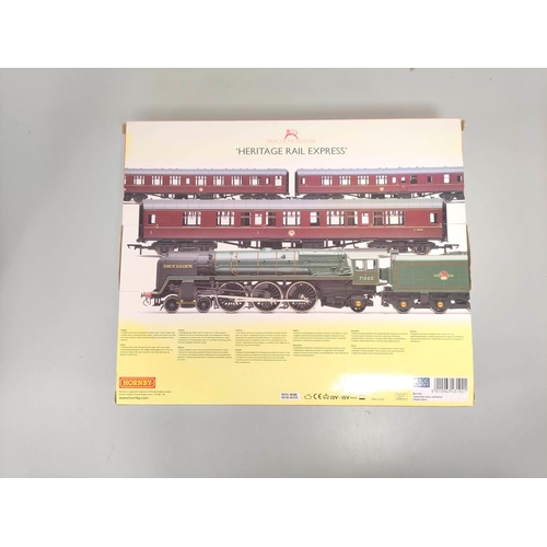 216 - Hornby Railways. Boxed ''Heritage Rail Express'' train set comprising of a 4-6-2 loco & tender &... 