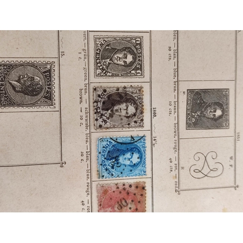 407 - Album of World and Commonwealth postage stamps to include an 1850 Belgium 20c stamp, British imperfo... 