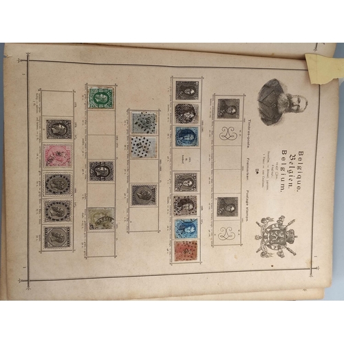 407 - Album of World and Commonwealth postage stamps to include an 1850 Belgium 20c stamp, British imperfo... 