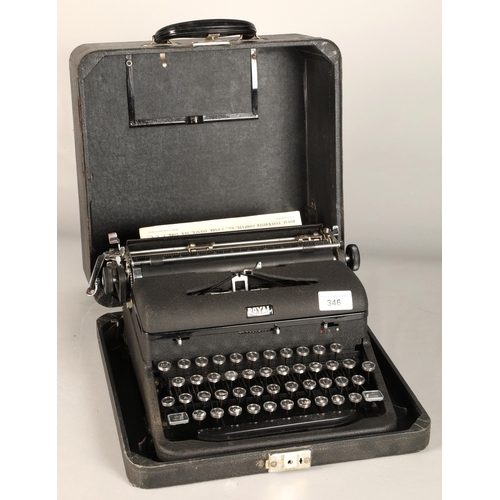 346 - Vintage Royal typewriter in carry case