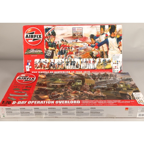 349 - Airfix the Battle of Waterloo and D-Day diorama boxed sets