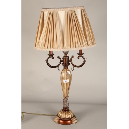 505 - Ornate table lamp, 58 cm high