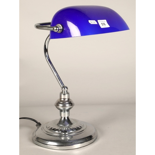 516 - Blue and chrome desk lamp