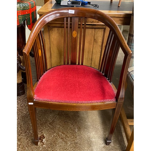 575 - Edwardian inlaid mahogany  chair, with marquetry inlay