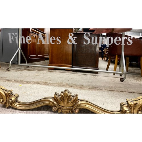 441 - Ornate giltwood framed mirror inscribed 'Fine Ales & Suppers', approx. 105cm x 150cm (incl. fram... 