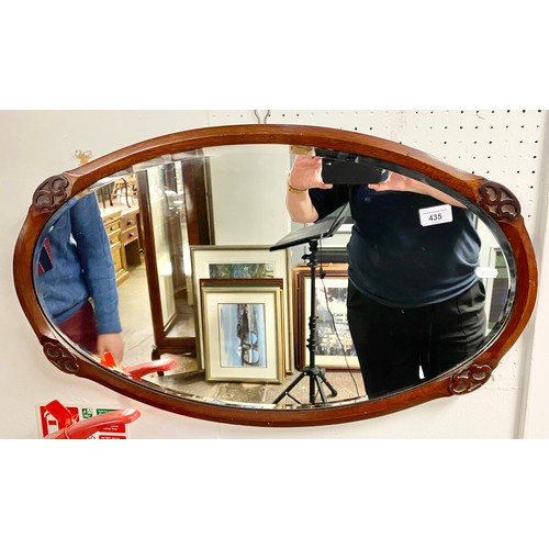 435 - Oval wall mirror, 72cm diameter (incl. frame)