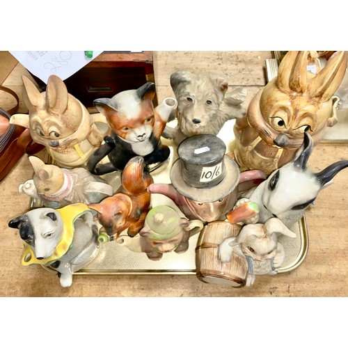 307 - Various decorative storage jars in the form of animals