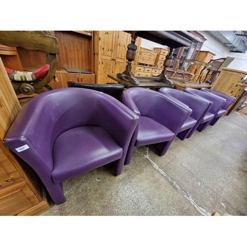 584 - Five contemporary purple tub chairs (5)