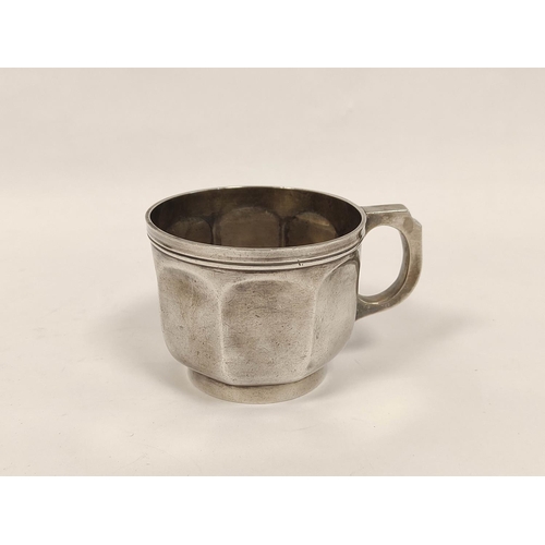 104 - Silver mug of panelled form and a similar sugar bowl. 312g