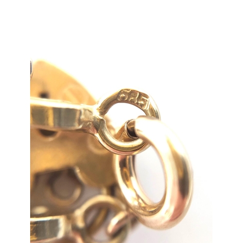 118 - Gold bracelet , square cable pattern '1585' with two 9ct gold padlock snaps. 10g