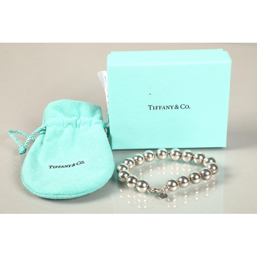 111 - Tiffany & Co silver beaded bracelet with box