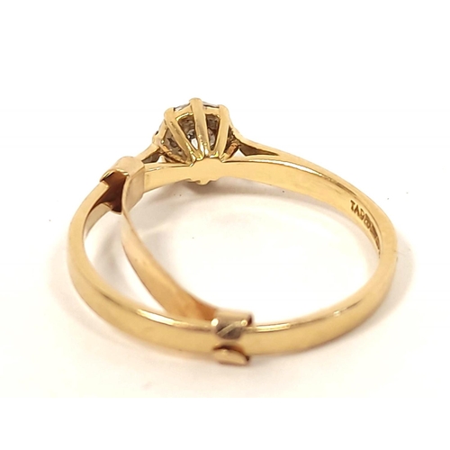 133 - Diamond solitaire ring, illusion set, 18ct gold. Size 'P', 2.6 gross.