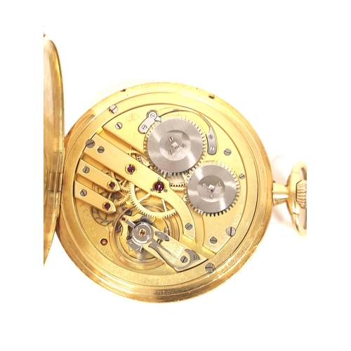 156 - Keyless lever dress watch by Stauffer & Co in 18ct gold, openface case, 45mm, gross 74g.