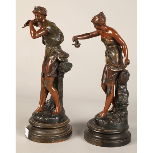 208 - Pair of bronzed classical figures