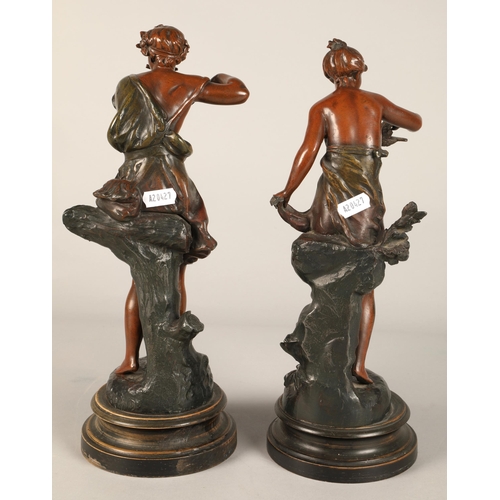 208 - Pair of bronzed classical figures