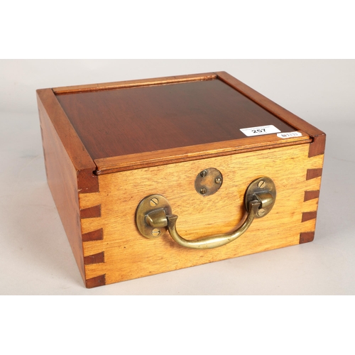 257 - H. Hughes & Sons Ltd maritime compass in mahogany box, no.884026