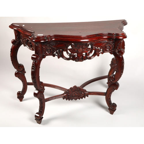 459 - Oriental style hardwood hall table, 43 x 103 x 80 cm