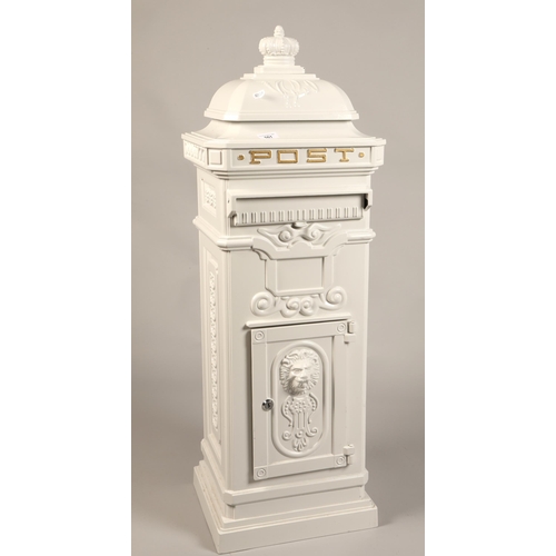 501 - White post box, 97 cm high