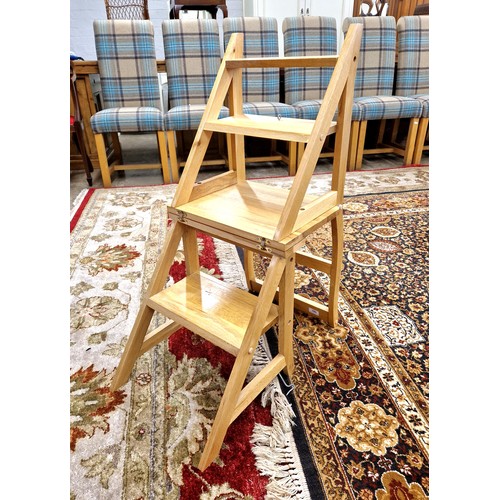 592 - Folding step ladder library chair