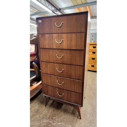 614 - Six drawer chest 129cm x 61cm x 46cm