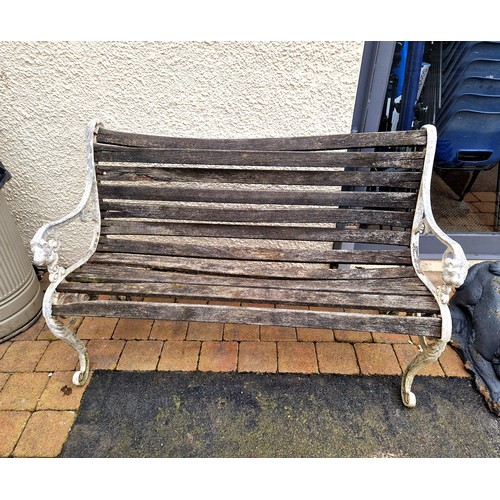 492 - Edwardian cast iron garden bench