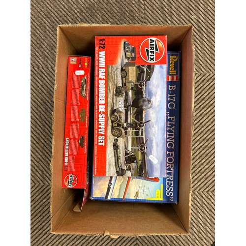 374 - Box of assorted scale model kits including airfix