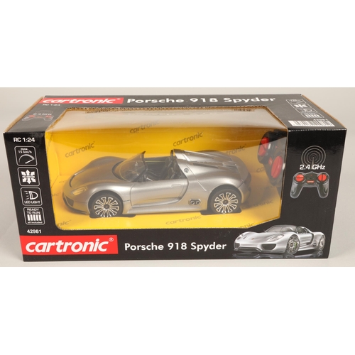 359 - Four boxed Maisto 1:18 scale model cars including Porsche 918 Spyder, Mercedes Benz 190SL, etc