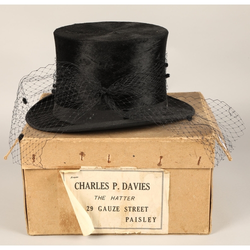 361 - Boxed dressage top hat Charles P. Davies The Hatter of Paisley, Christy's Hats London