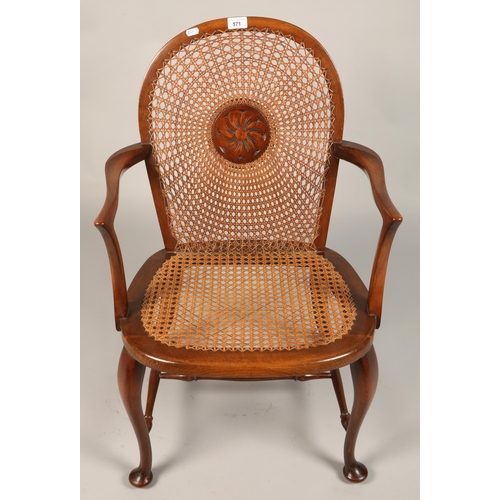 571 - Small bergere bedroom chair, 80cm height