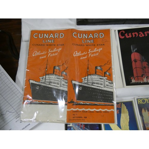 49 - Box of Cunard and White Star shipping lines ephemera.